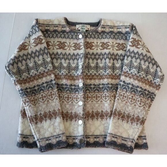 Orvis 0882 HK 89W Women’s Sz M (10/12) 100% Wool Button Front Sweater - Picture 3 of 9